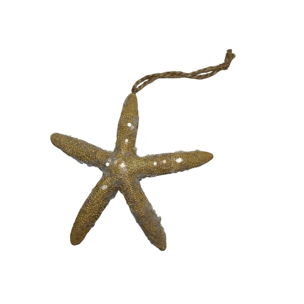 Pier 1 Glitter Starfish Ornament With Twine Loop